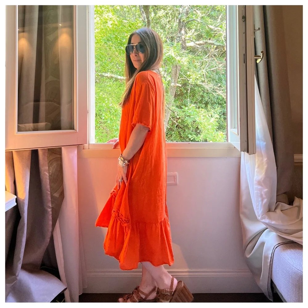 04 MADE IN ITALY 🇮🇹 LINEN DRESS WITH LACE DETAILS
Posh live ITALY - Picture 3 of 5